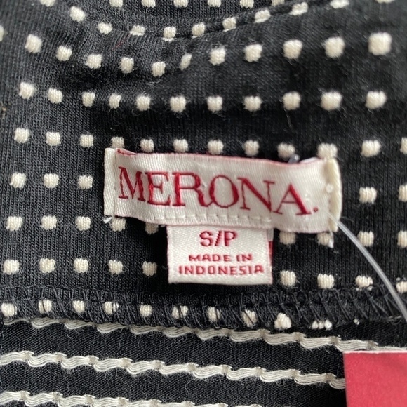 Merona sleeveless black with white polka dot dress NWT size S fit and flare - Picture 4 of 8